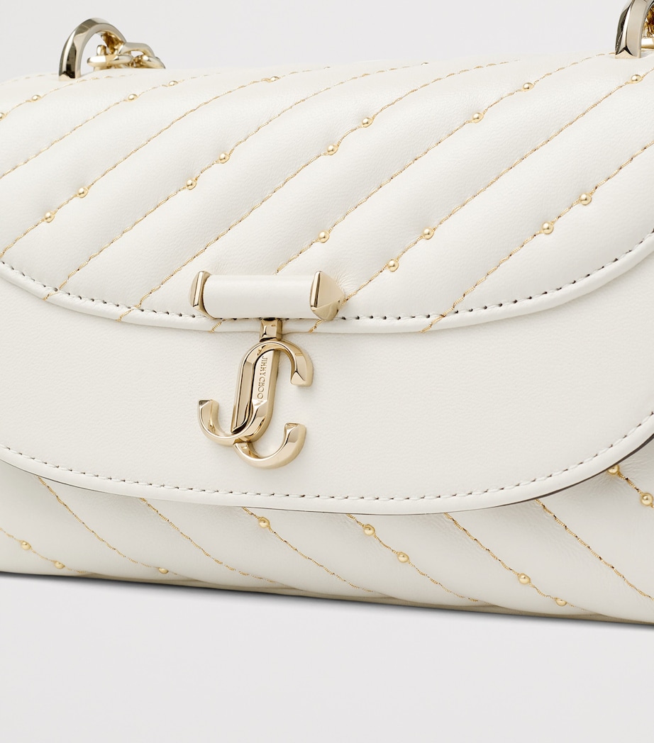 Jimmy Choo Curve Small Biker Leather Quilted Cross-Body Bag Latte/shiny Gold Image 5