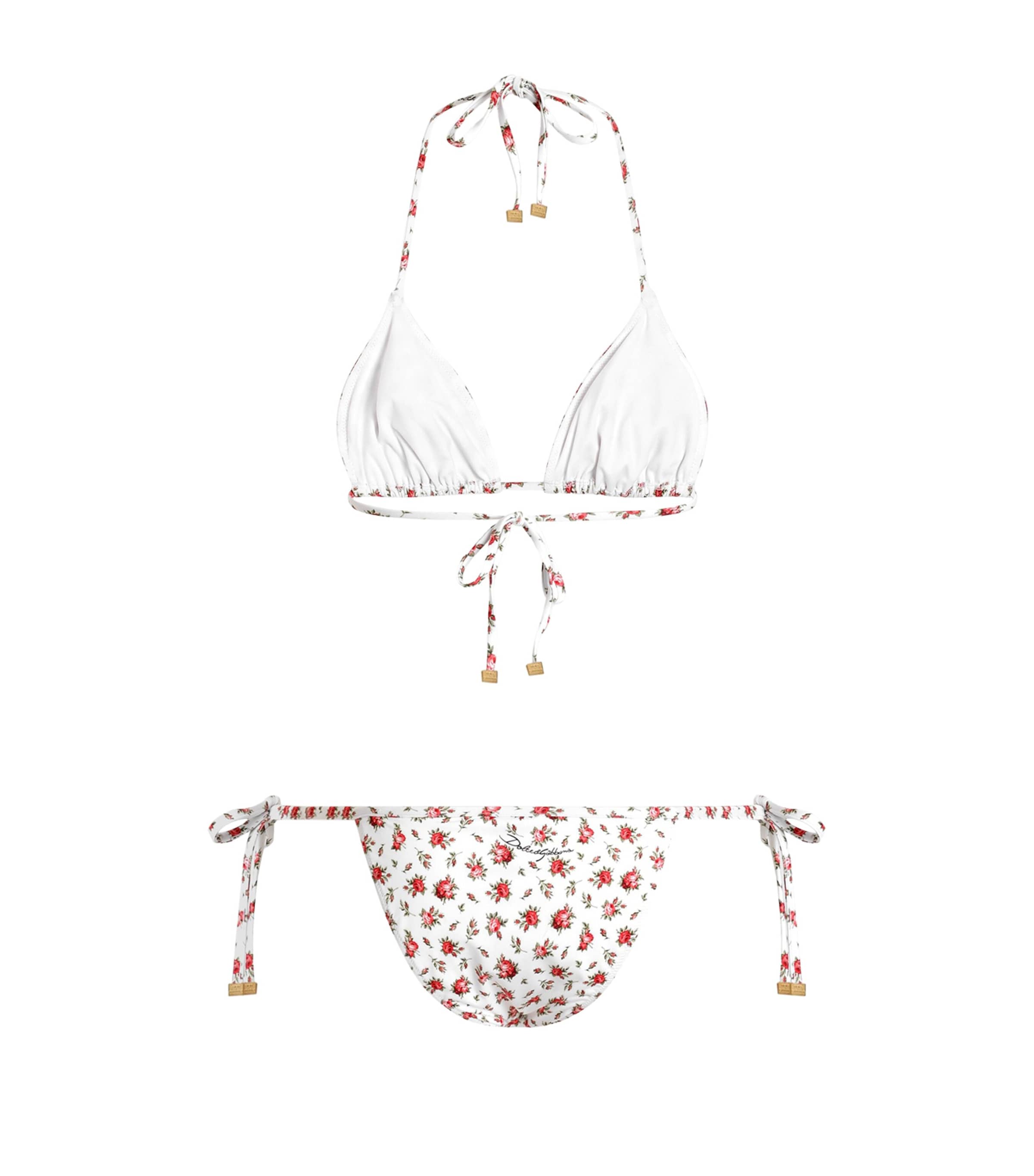 Dolce&Gabbana Womens Floral Triangle Bikini Rose Image 2