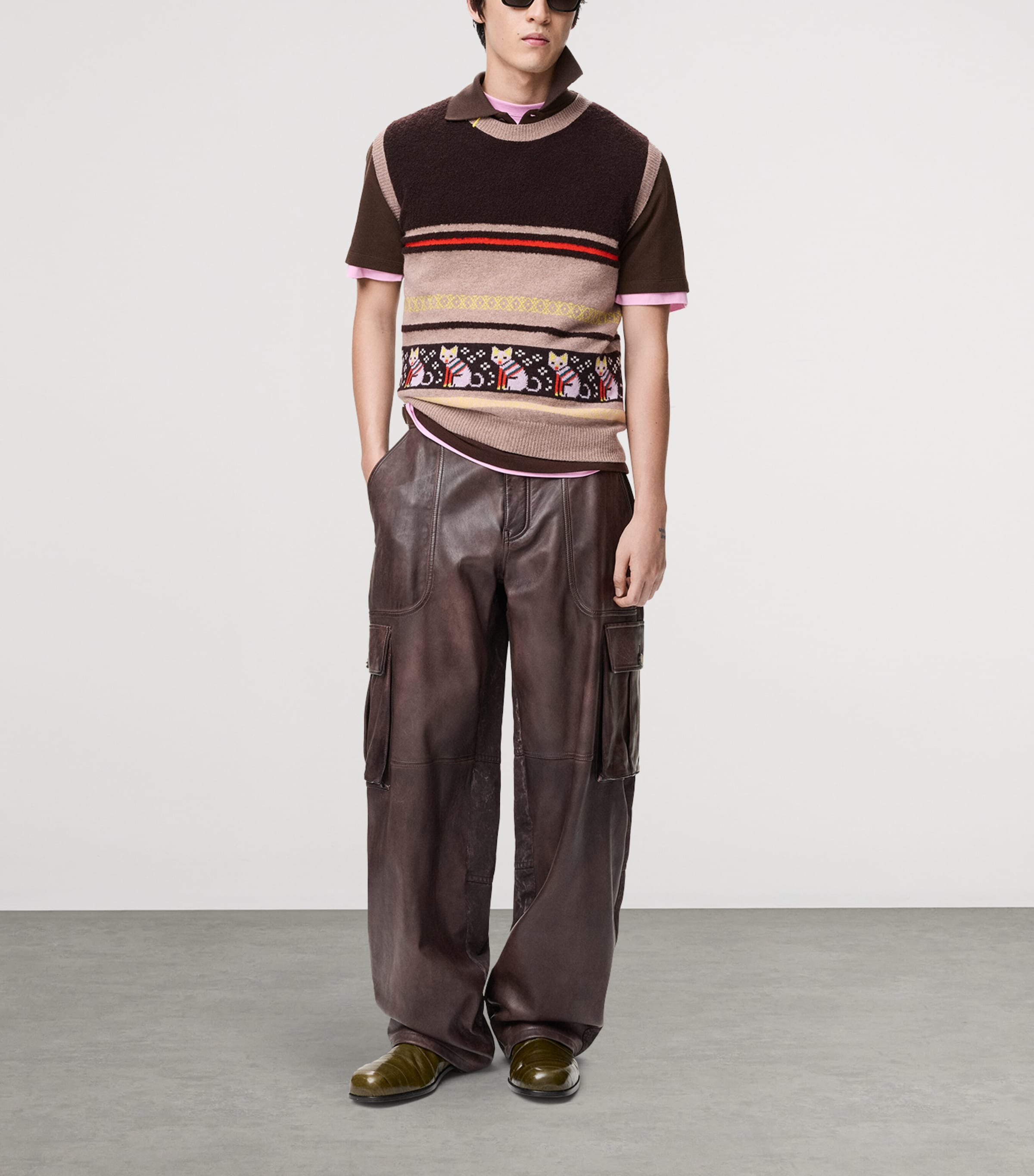 x Louis Wain Wool-Blend Futuristic Cat Sweater Vest BEIGE/MULTICOLOR Image 2