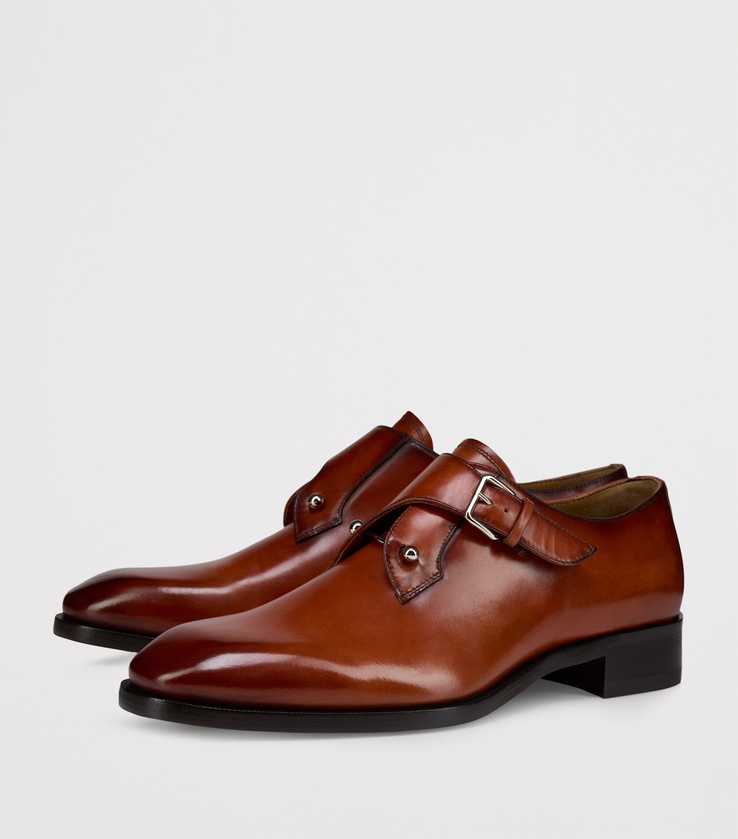 Christian Louboutin Orange Chambelimonk Leather Monk Shoes  display picture 1