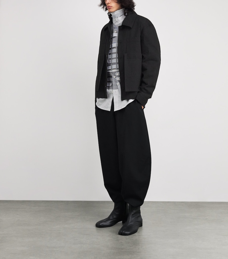 Cotton Embroidered Worker Jacket BLACK Image 2