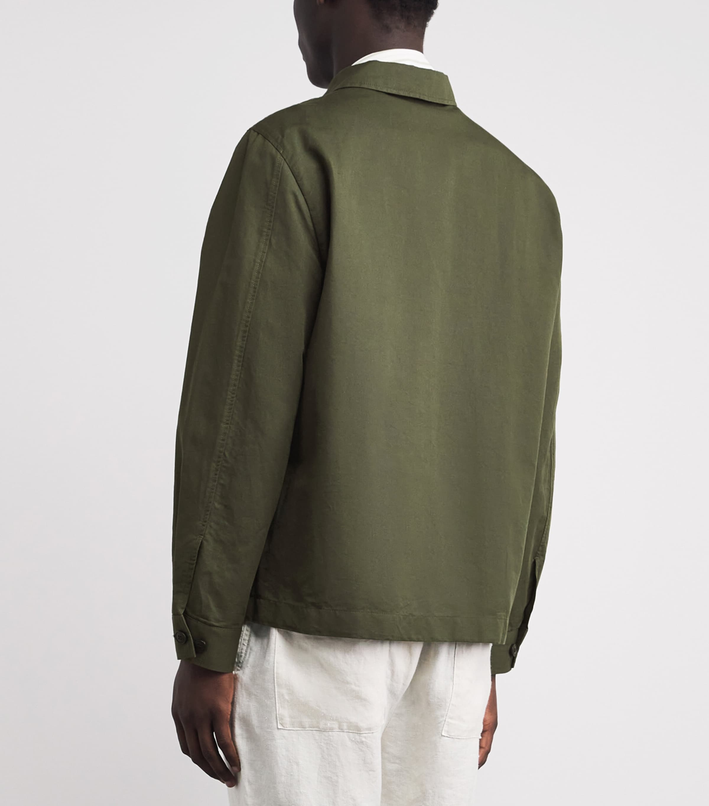 Sunspel Mens Cotton-Linen Field Jacket Gniz Deep Image 5