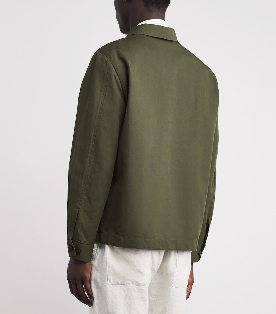 Sunspel Mens Cotton-Linen Field Jacket Gniz Deep Image 5