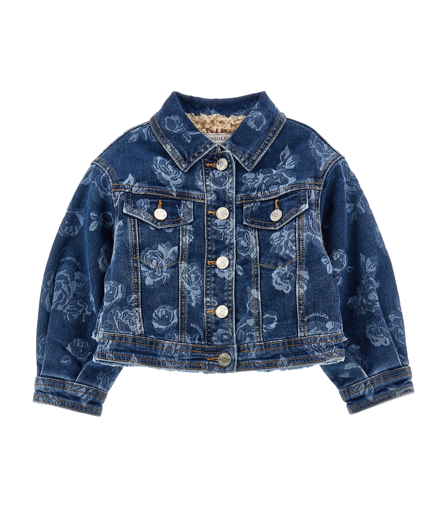 Floral Ruffle Denim Jacket (2-12 Years) DARK STONE DENIM Image 1