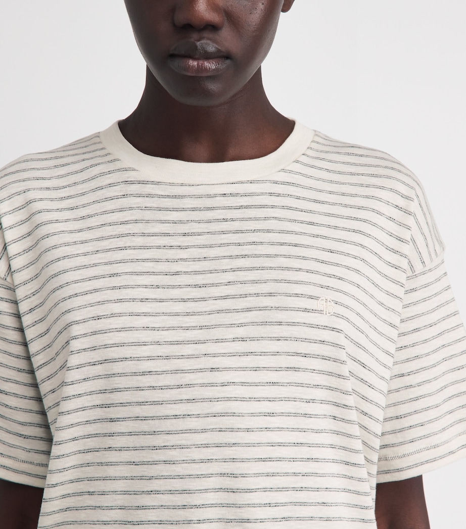 ANINE BING Womens Stripe Cade T-Shirt Image 3