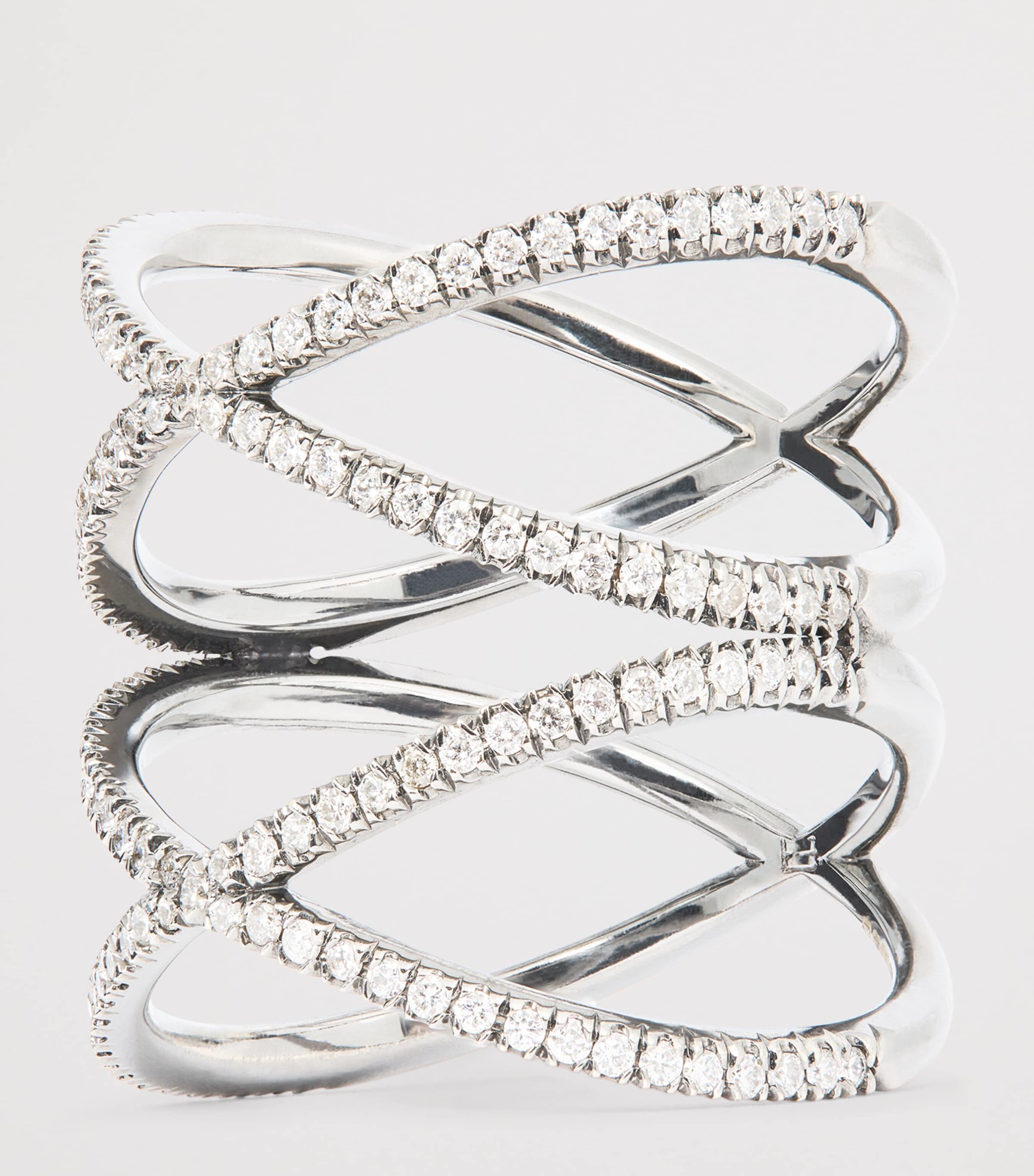 Blackened White Gold and Diamond XX Ring BLACK GOLD Image 6