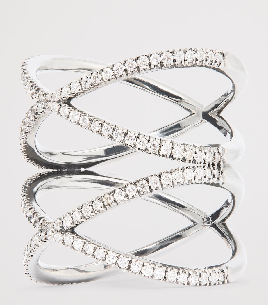 Blackened White Gold and Diamond XX Ring BLACK GOLD Image 6