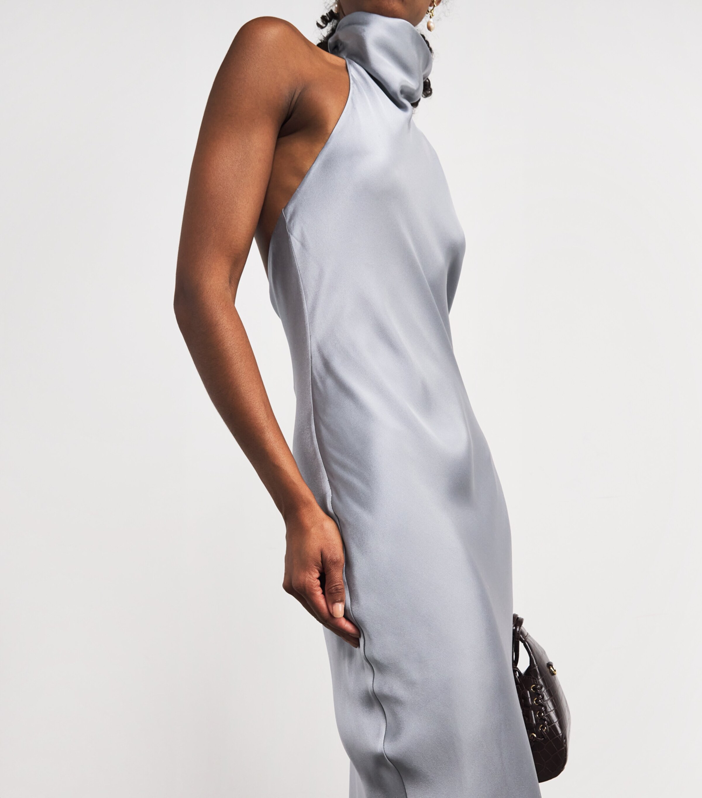 Silk Eliana Maxi Dress LIGHT BLUE Image 4