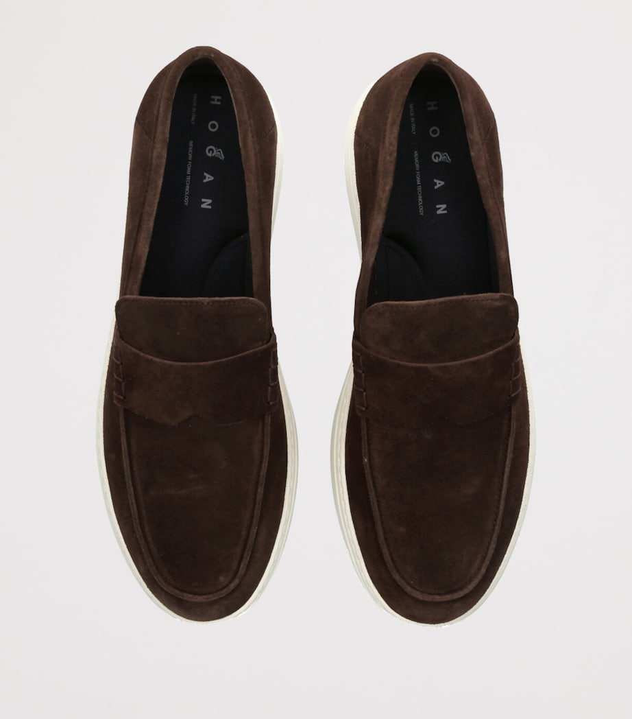 Hogan Suede H-TV Loafers Dark Brown Image 4
