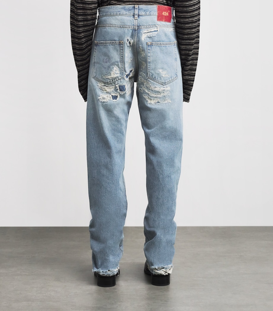 Distressed Loose Jeans REPAIRED DENIM Image 4