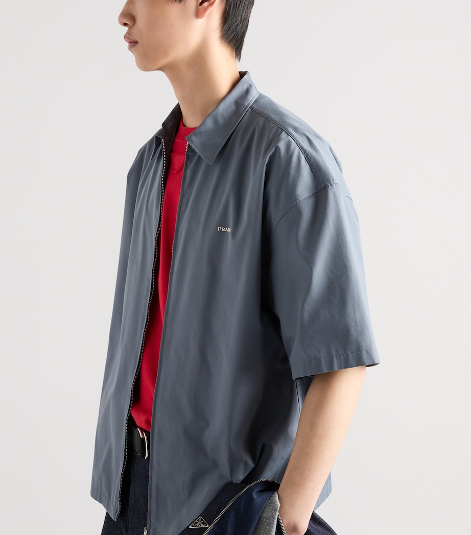 Prada Mens Technical-Cotton-Blend Shirt Image 4