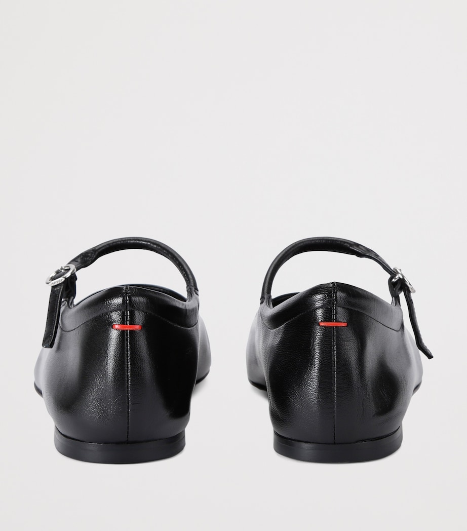 Leather Uma Mary Jane Flats BLACK Image 2