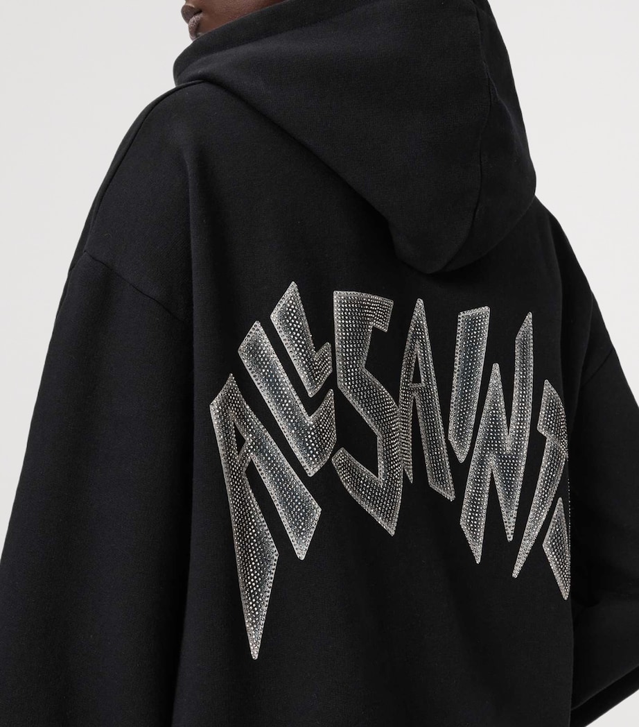 Organic Cotton Zinc Oversized Rhian Hoodie BLACK Image 6