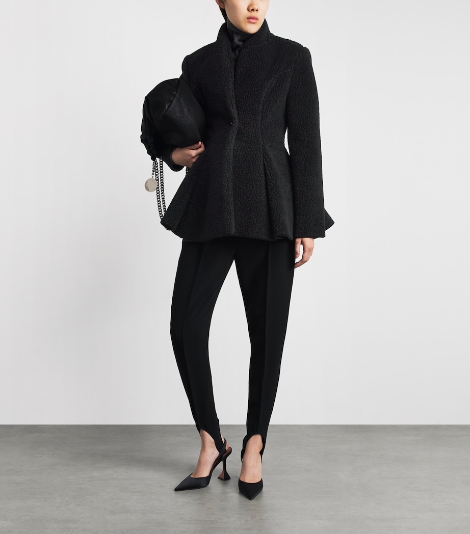 Stella McCartney Womens Plush Peplum Jacket Black Image 2