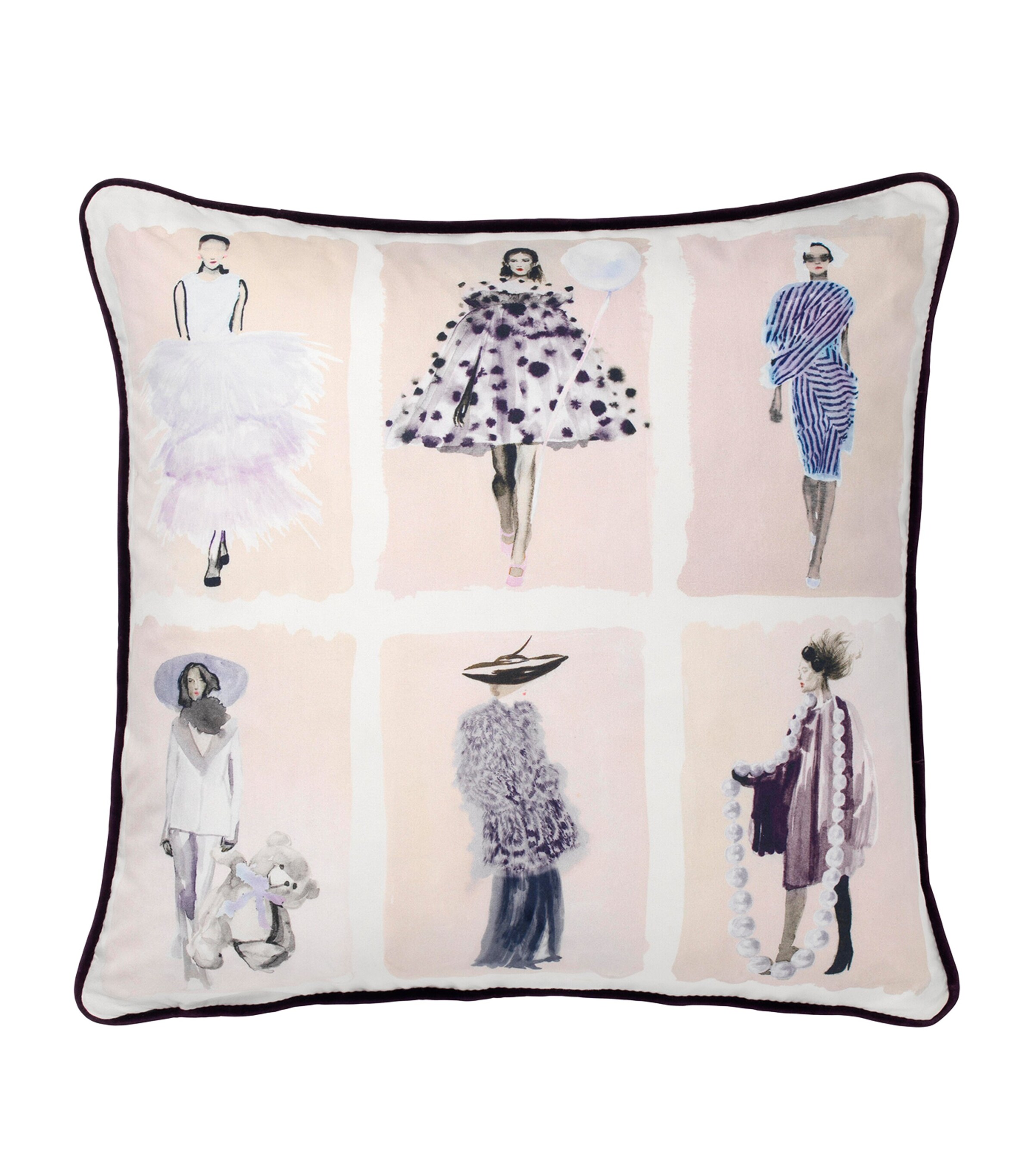 Cole & Son x Harrods Interior Design 175 Anniversary Edition Couture Carousel Cushion (50cm x 50cm) Lavender Image 1