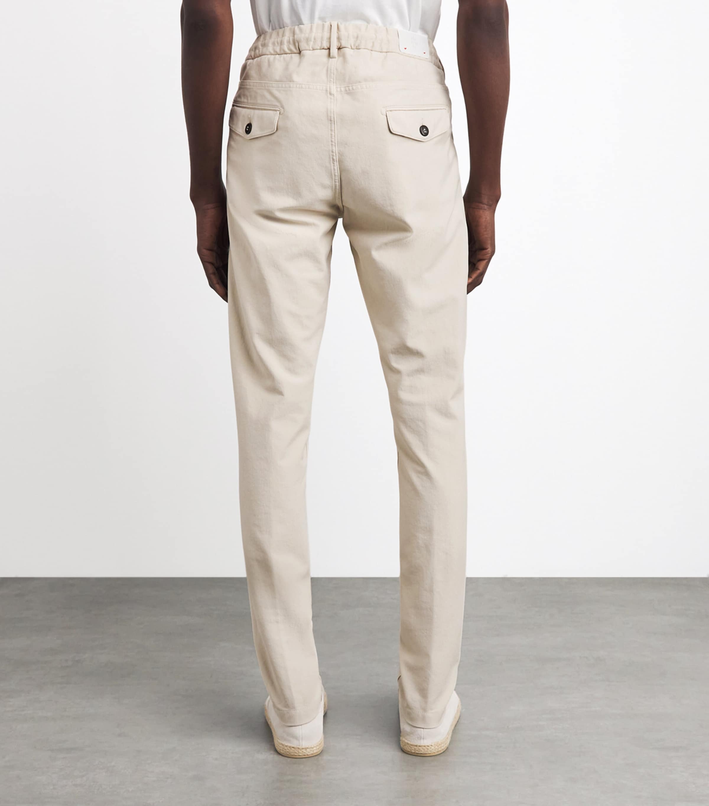 Eleventy Mens Cotton-Blend Drawstring Trousers Sabbia Image 5