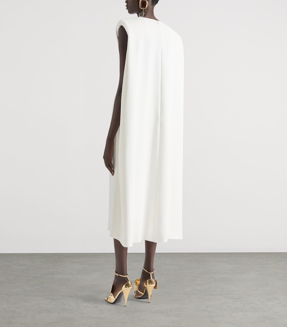 Crepe Cape Midi Dress IVORY Image 3
