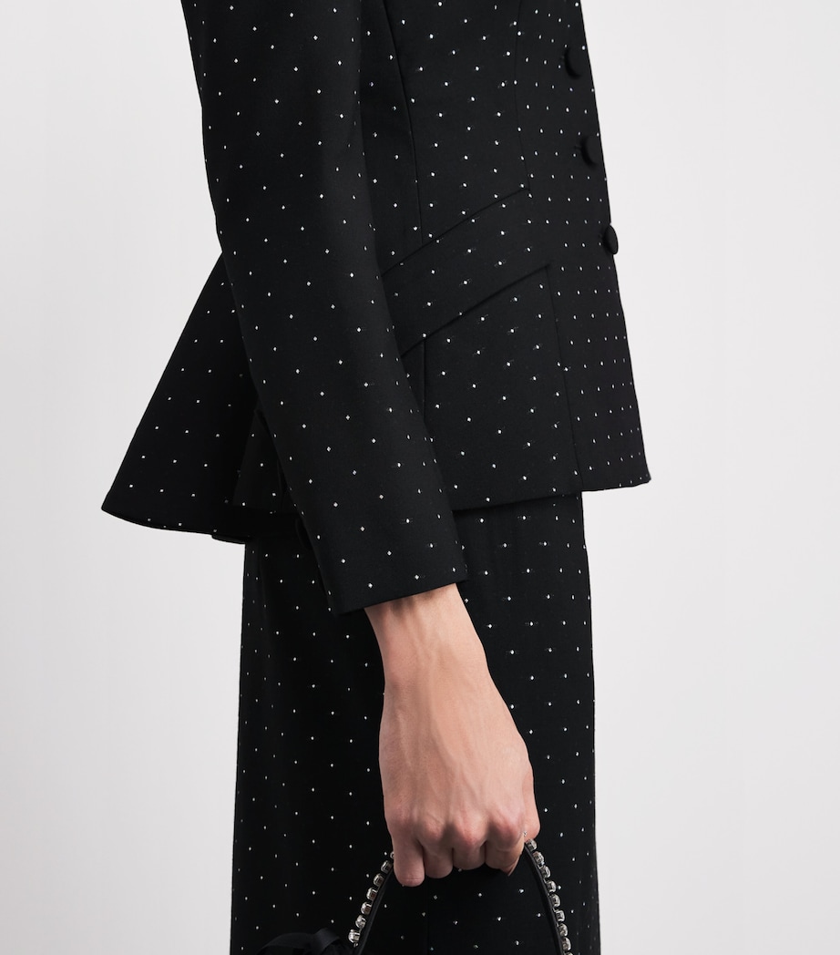 Huishan Zhang Womens Wool-Blend Polka Dot Gill Jacket Black Polka Dot Image 3