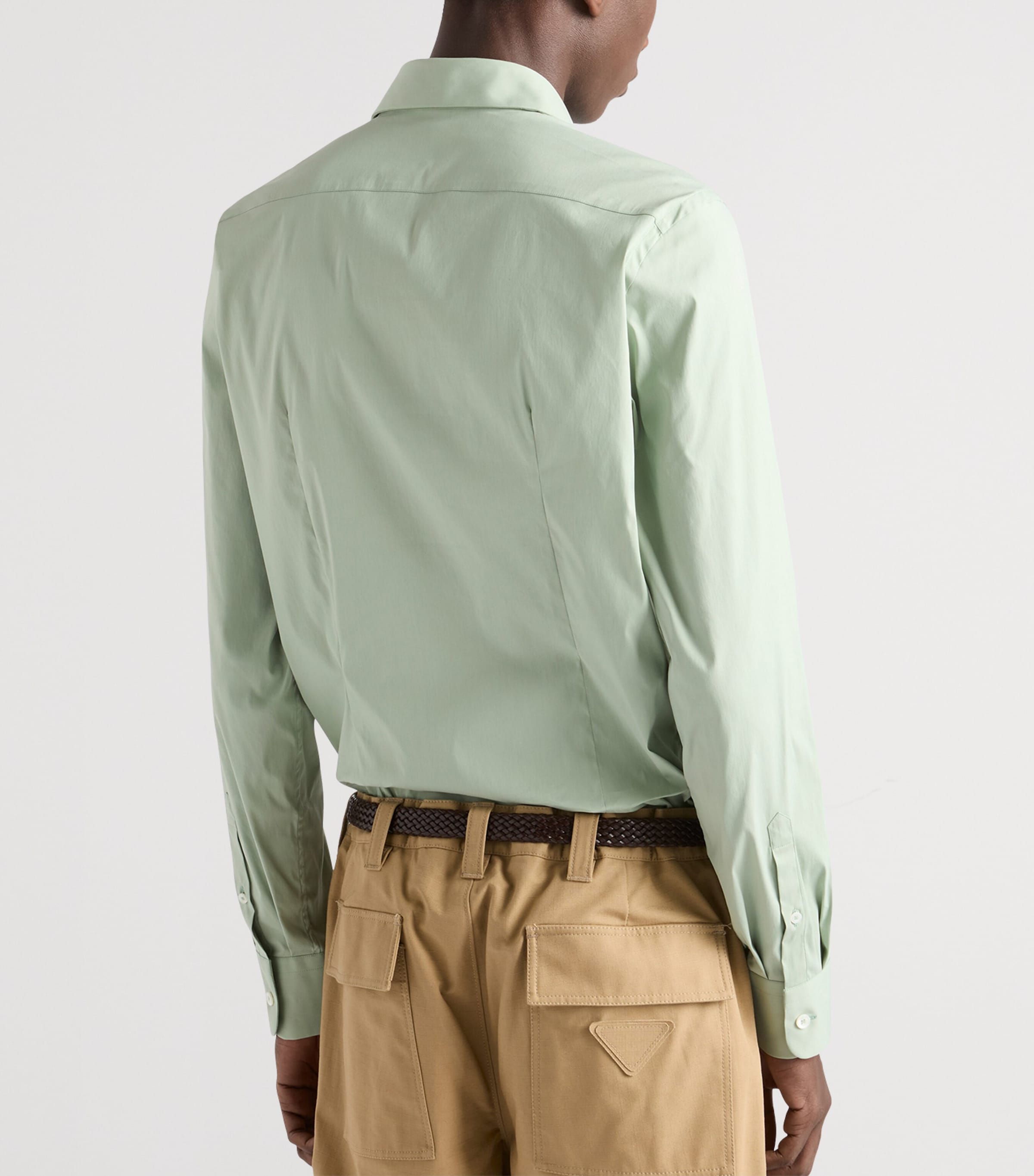 Prada Mens Stretch-Cotton Shirt Image 5