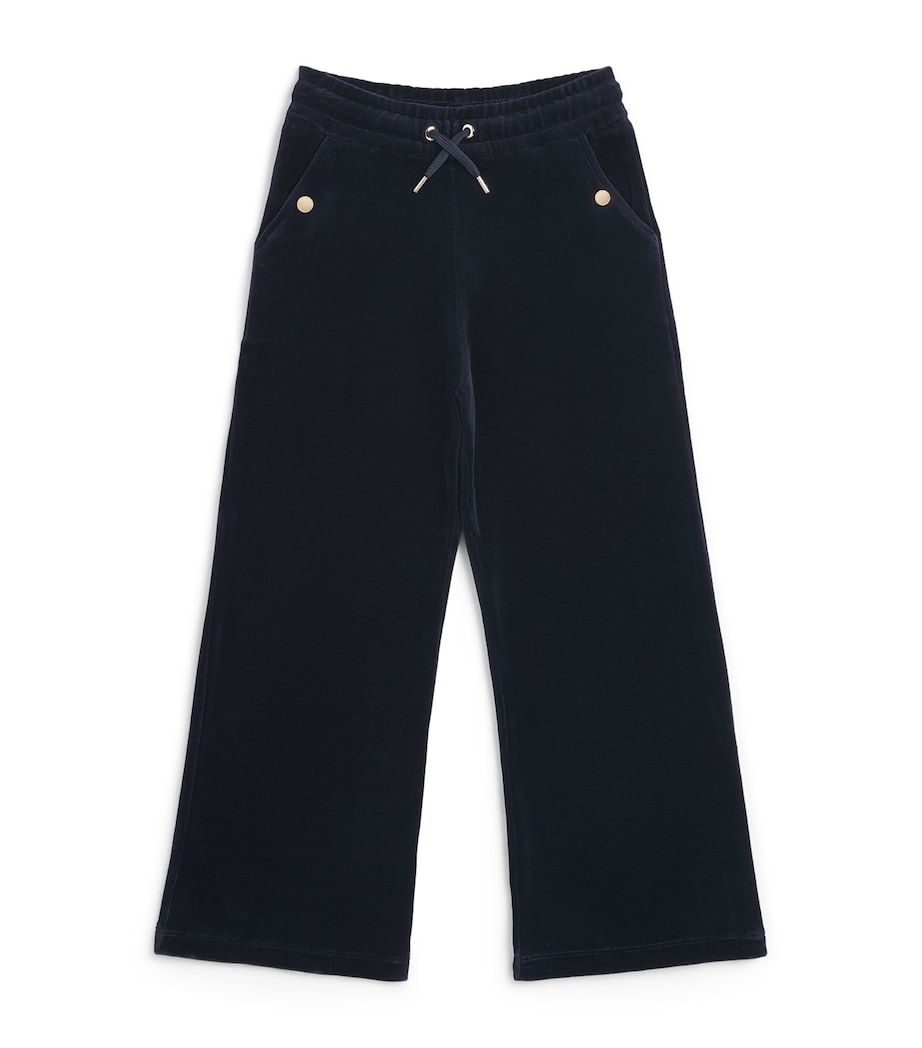 Chloé Kids Velvet Sweatpants (4-14 Years) Navy Image 1