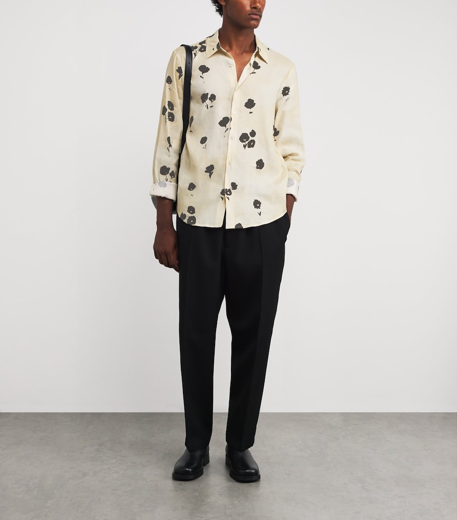 Linen-Blend Floral Shirt OFF WHITE Image 2