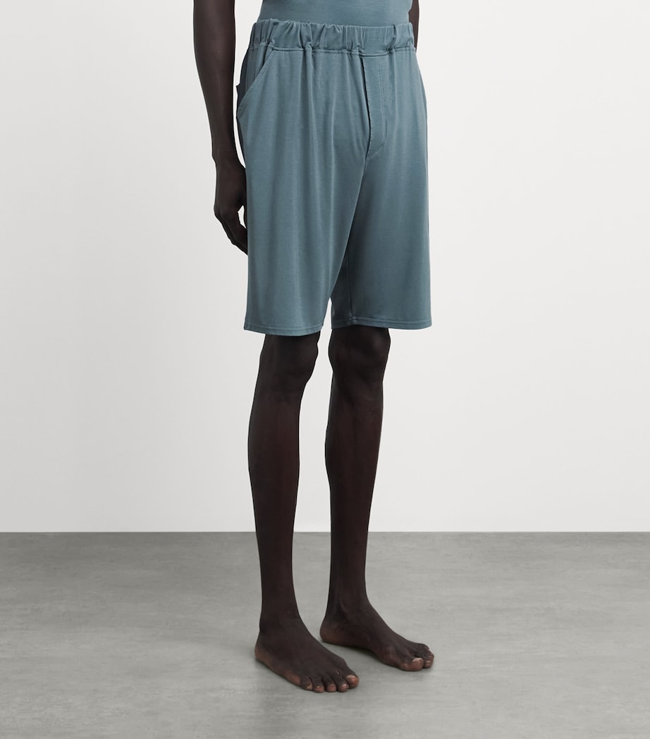 Homebody Mens Stretch-Modal Pyjama Shorts Teal Mist Image 4