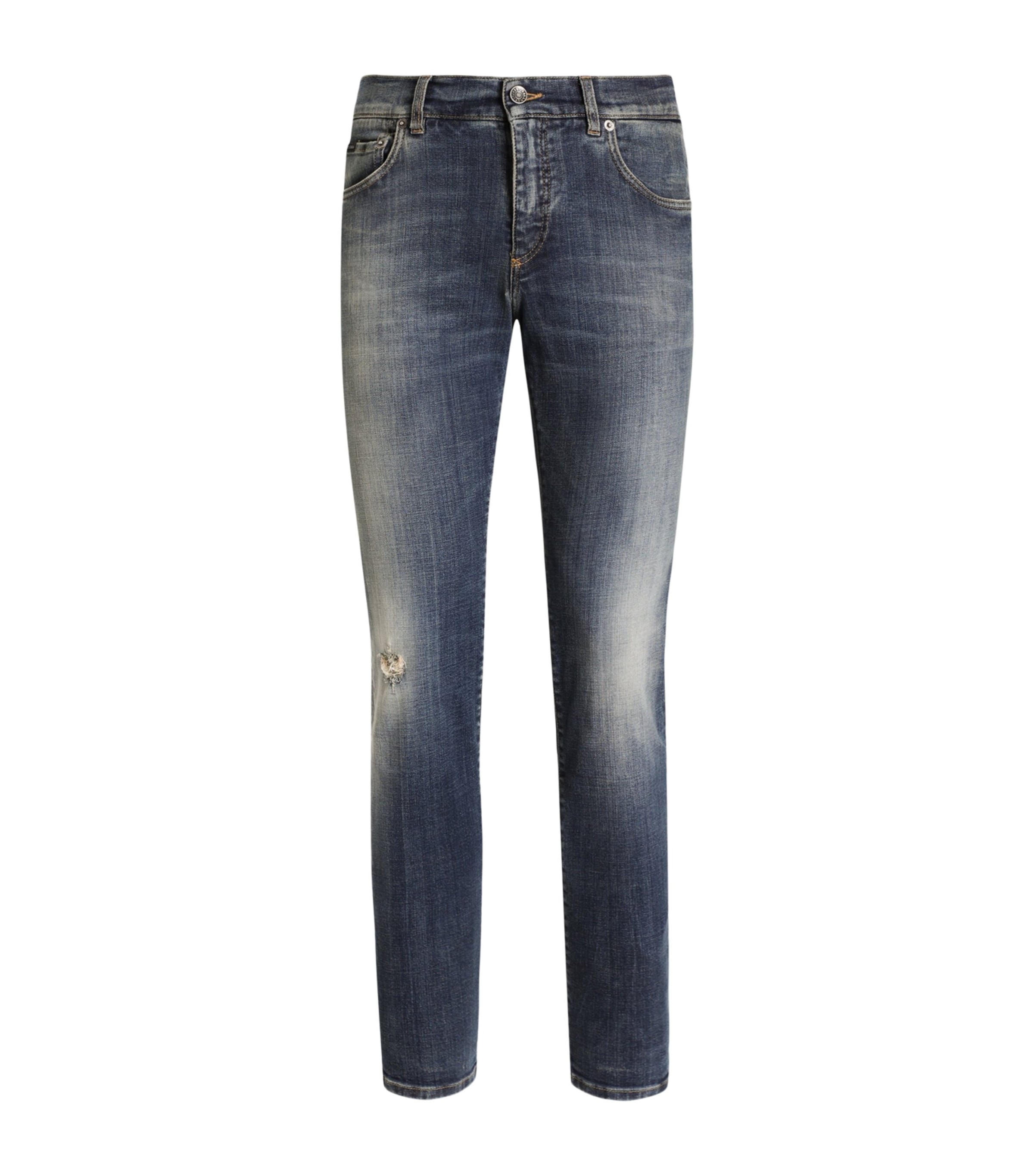Dolce&Gabbana Mens Slim Distressed Jeans Combined Colour Image 1