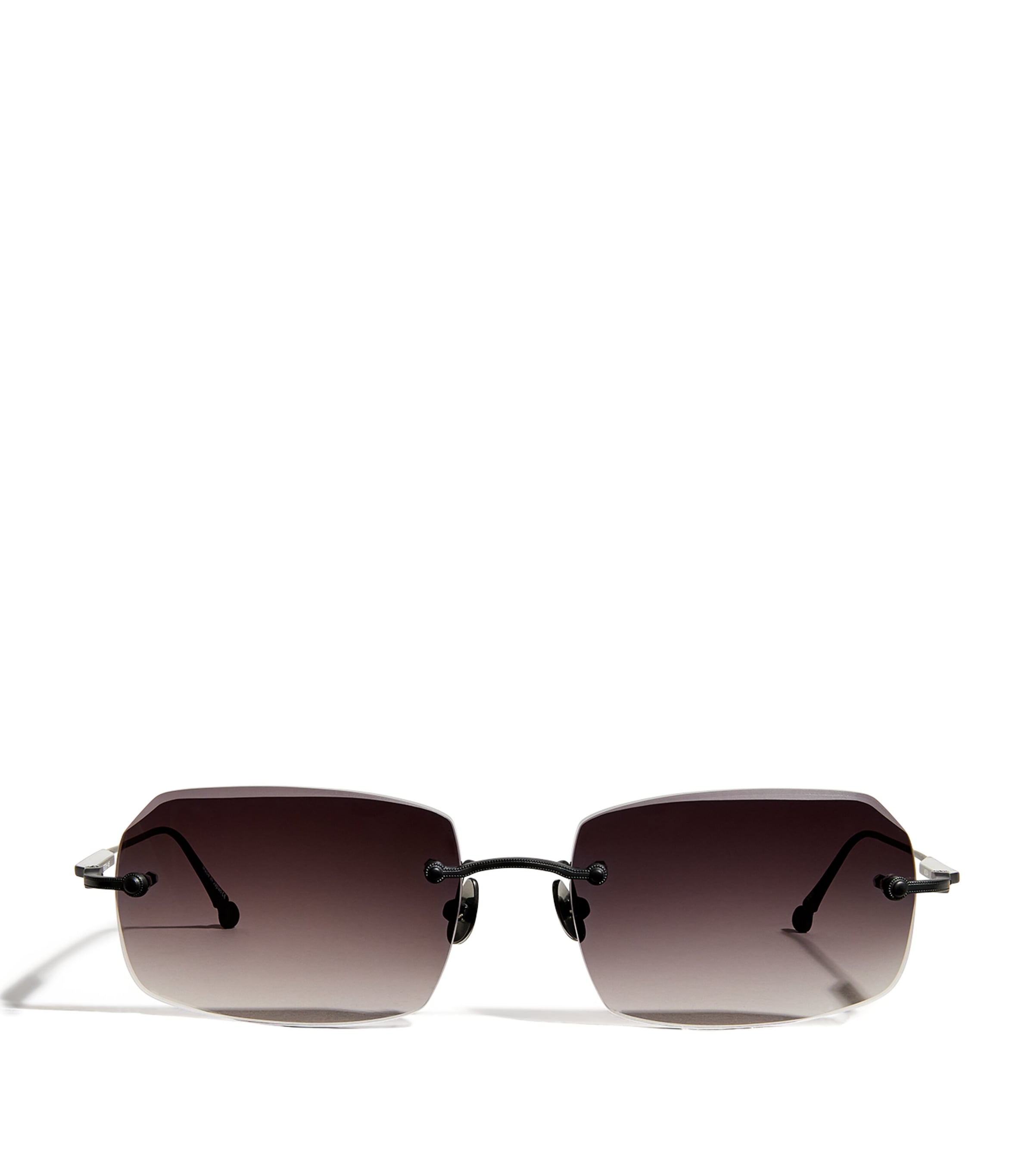 Rectangular Rimless Sunglasses M5004 MATTE BLACK Image 1