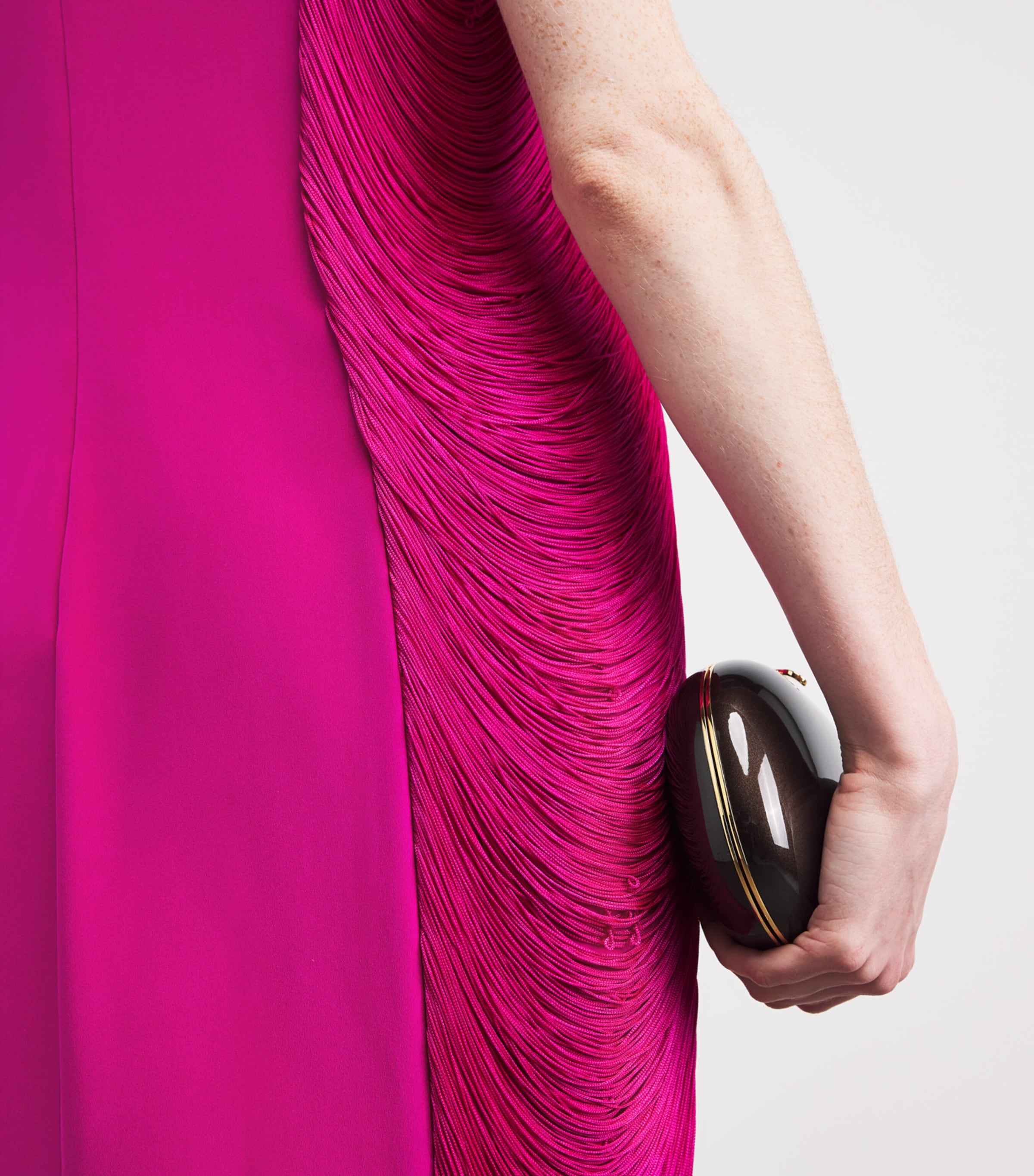 Silk Fringe Bianca Maxi Dress FUSCHIA Image 4