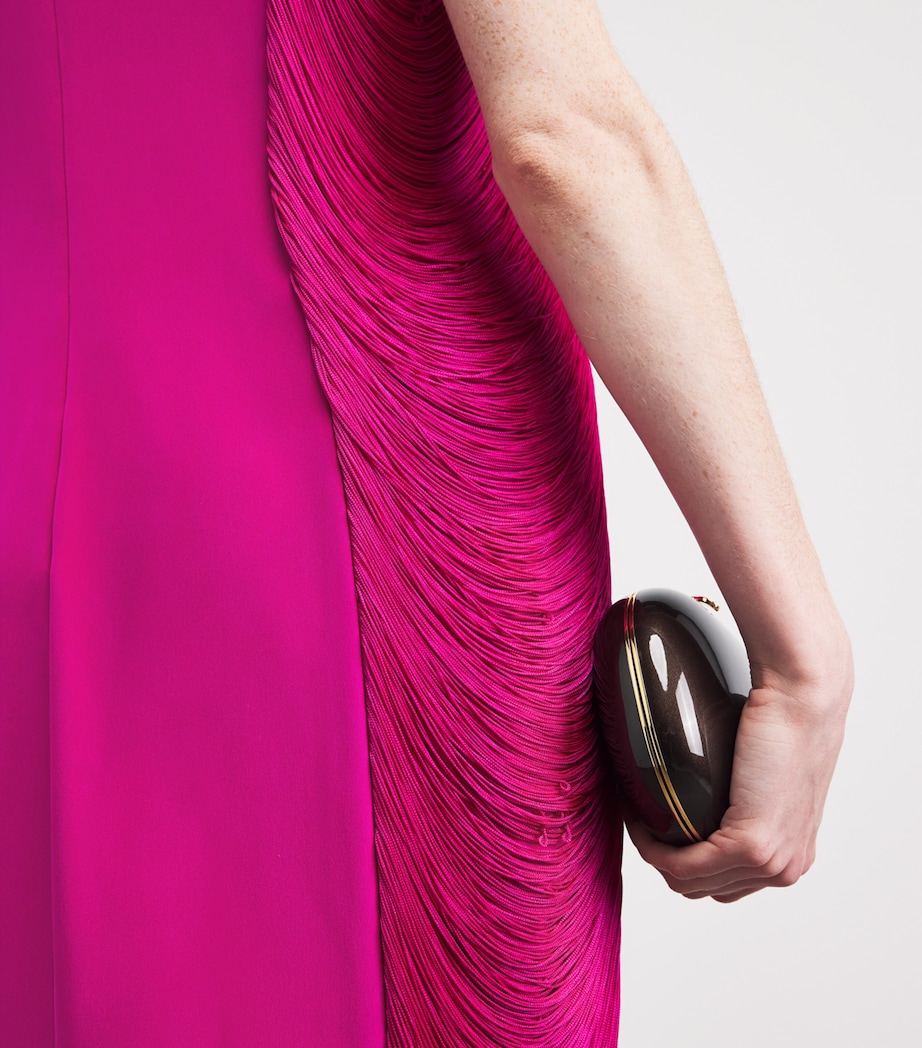 Silk Fringe Bianca Maxi Dress FUSCHIA Image 4