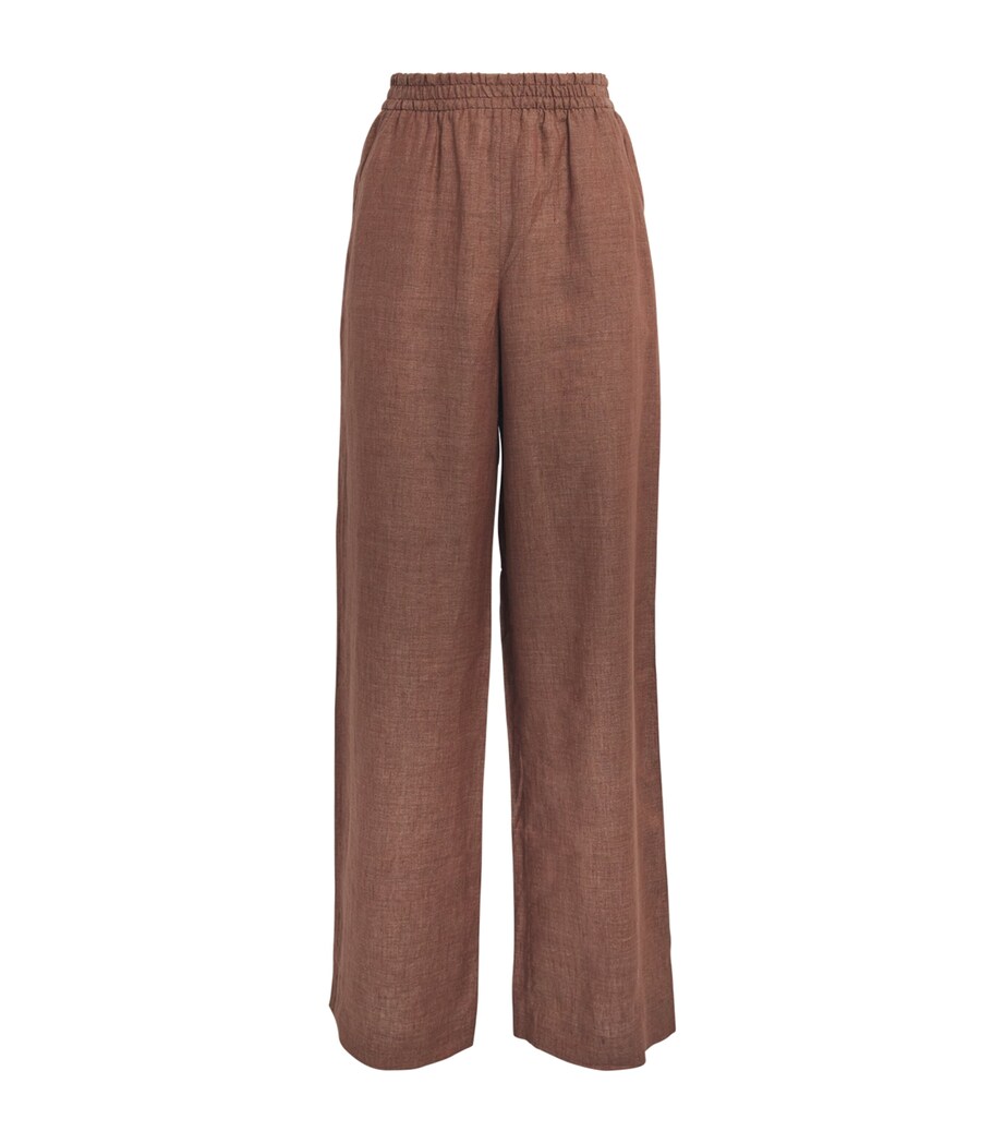 x Harrods Linen Elasticated Palazzo Trousers VICUNA Image 1