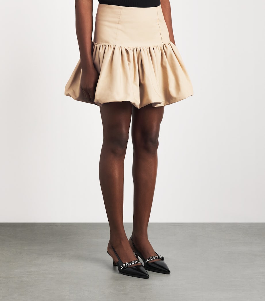 GANNI Organic Cotton Bubble Mini Skirt Zzr Warm Sand Image 4