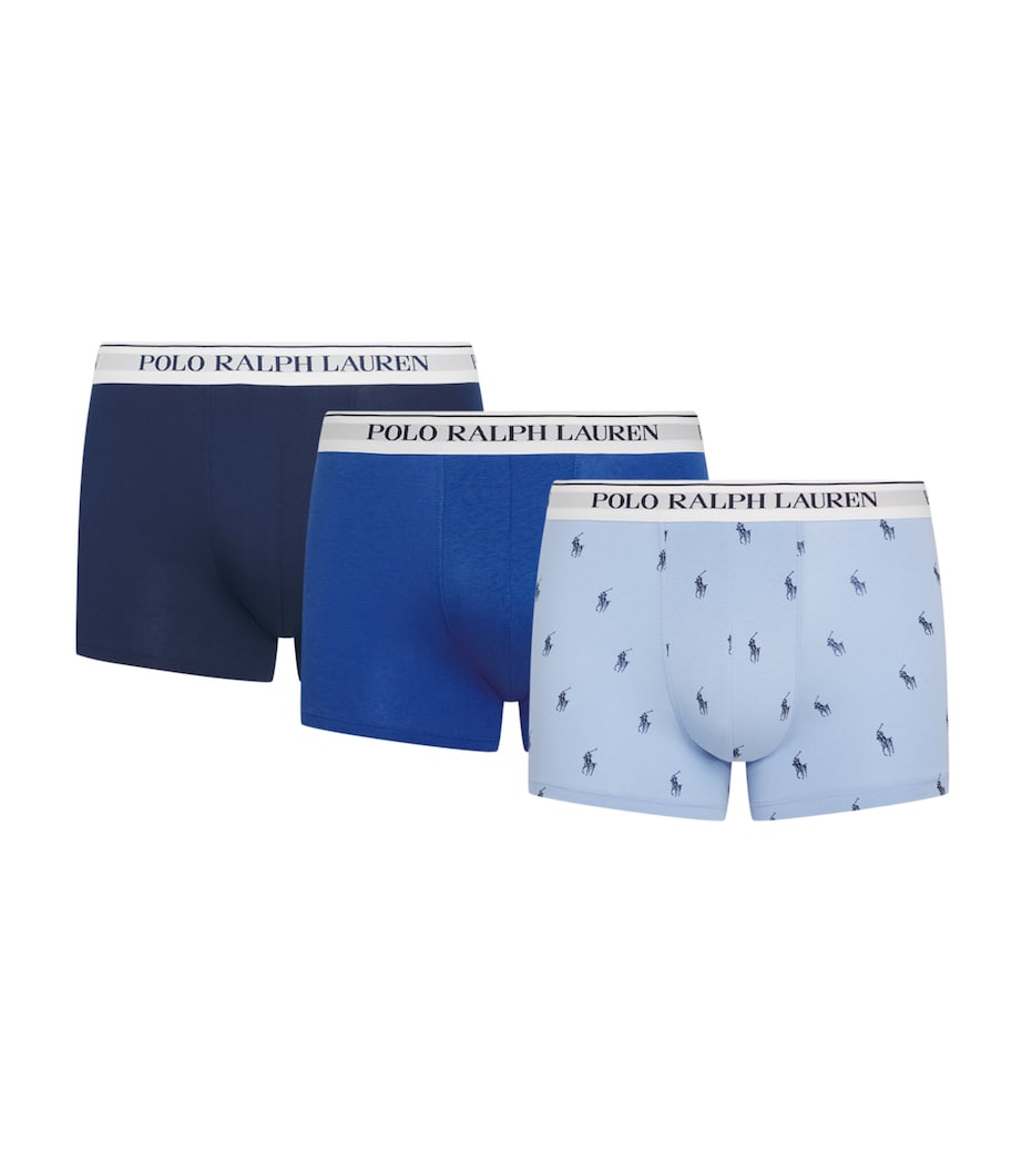 Polo Ralph Lauren Mens Stretch-Cotton Classic Trunks (Pack of 3) Peb Blu Aop/nvy/nw I Image 1