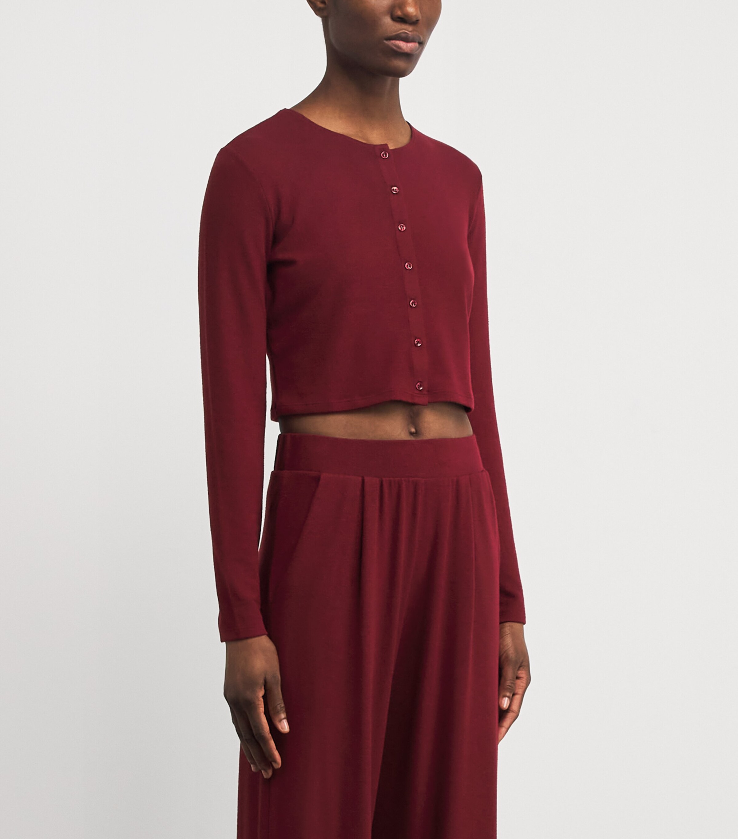 Jersey Lauren II Cropped Cardigan PINOT Image 3