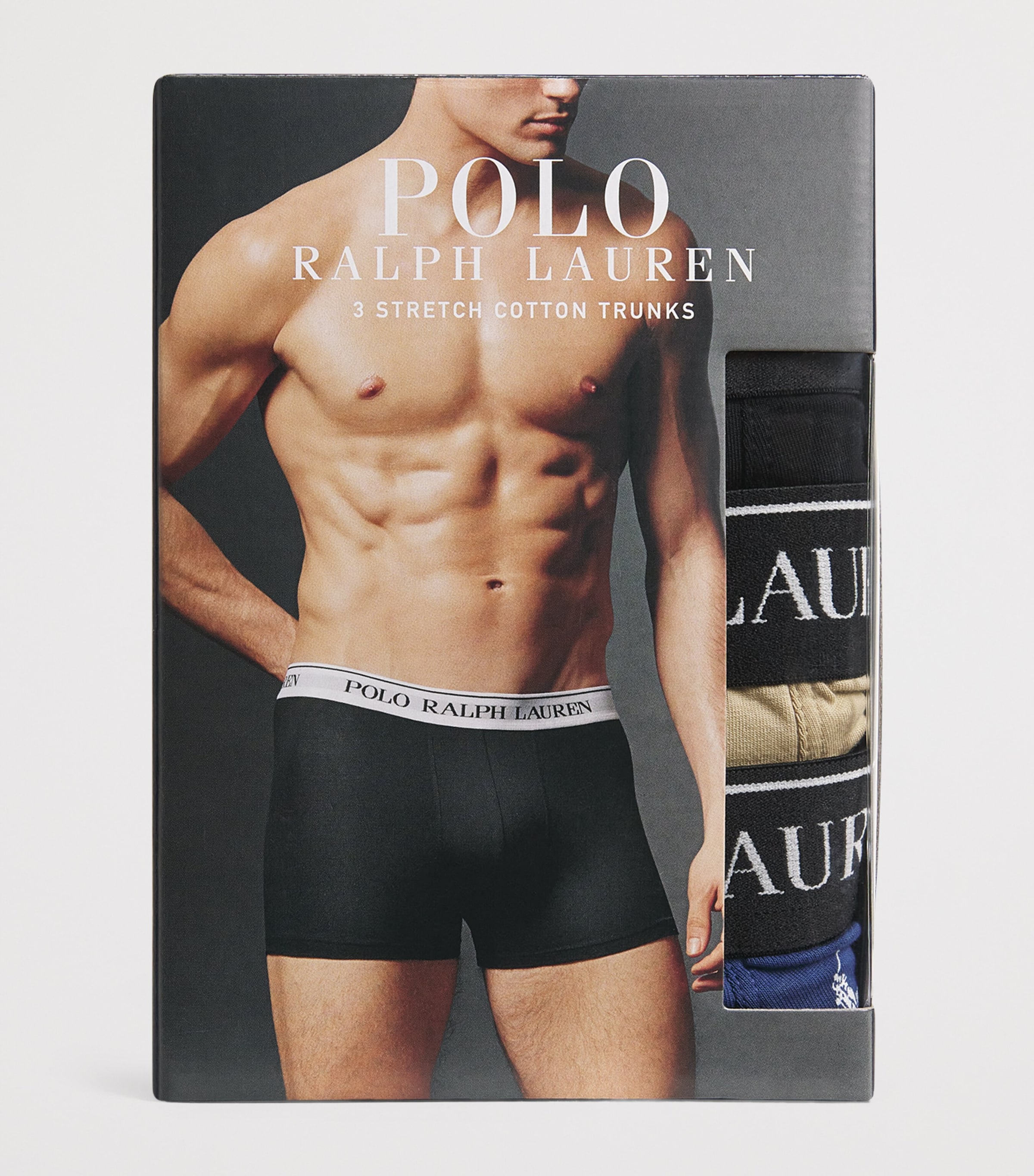 Stretch-Cotton Classic Trunks (Pack of 3) 3PK BLK/CSTL BGE/OLD Image 4