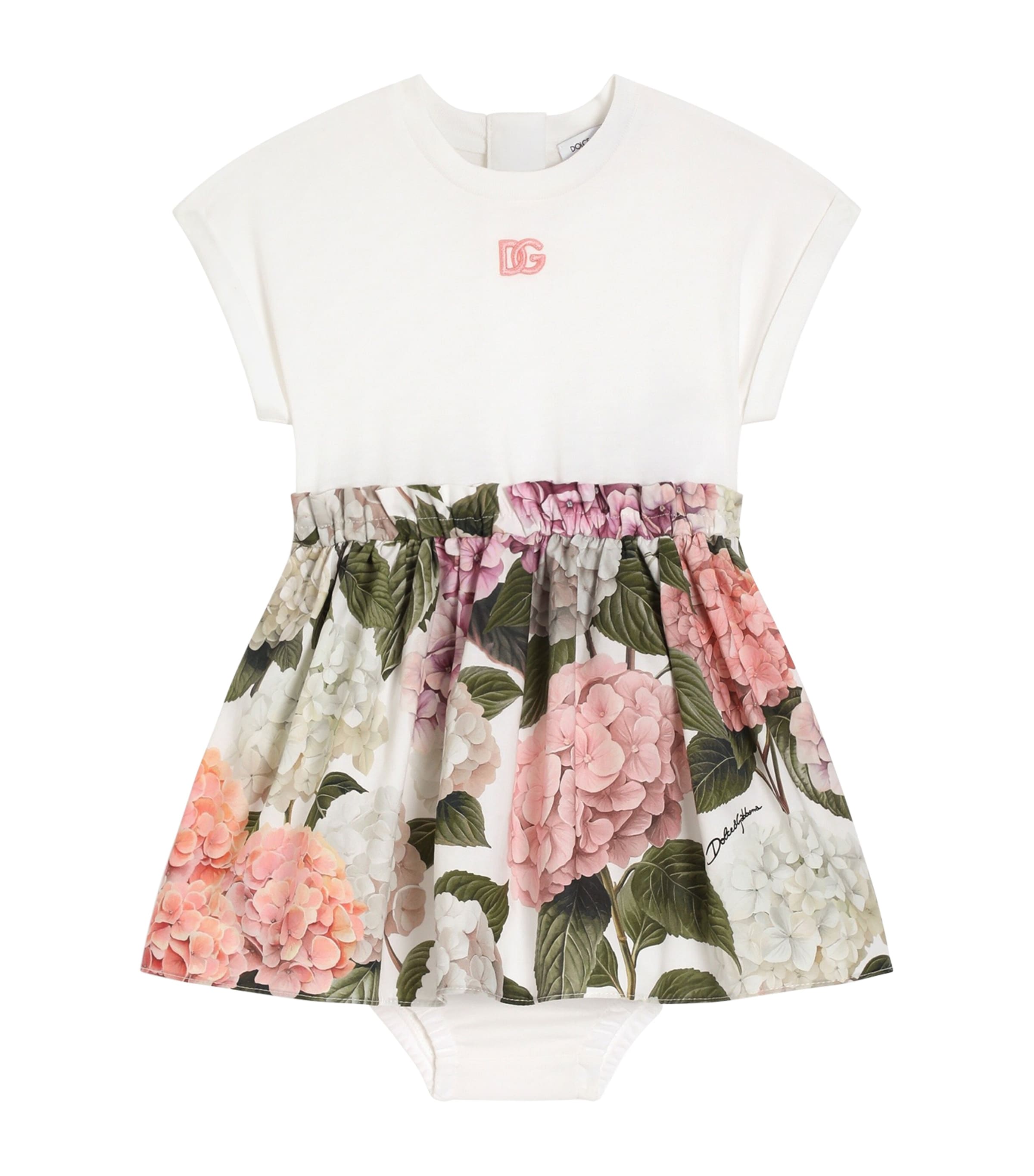 Dolce&Gabbana Kids Hydrangea T-Shirt Dress and Bloomers (3-30 Months) Comb Image 1