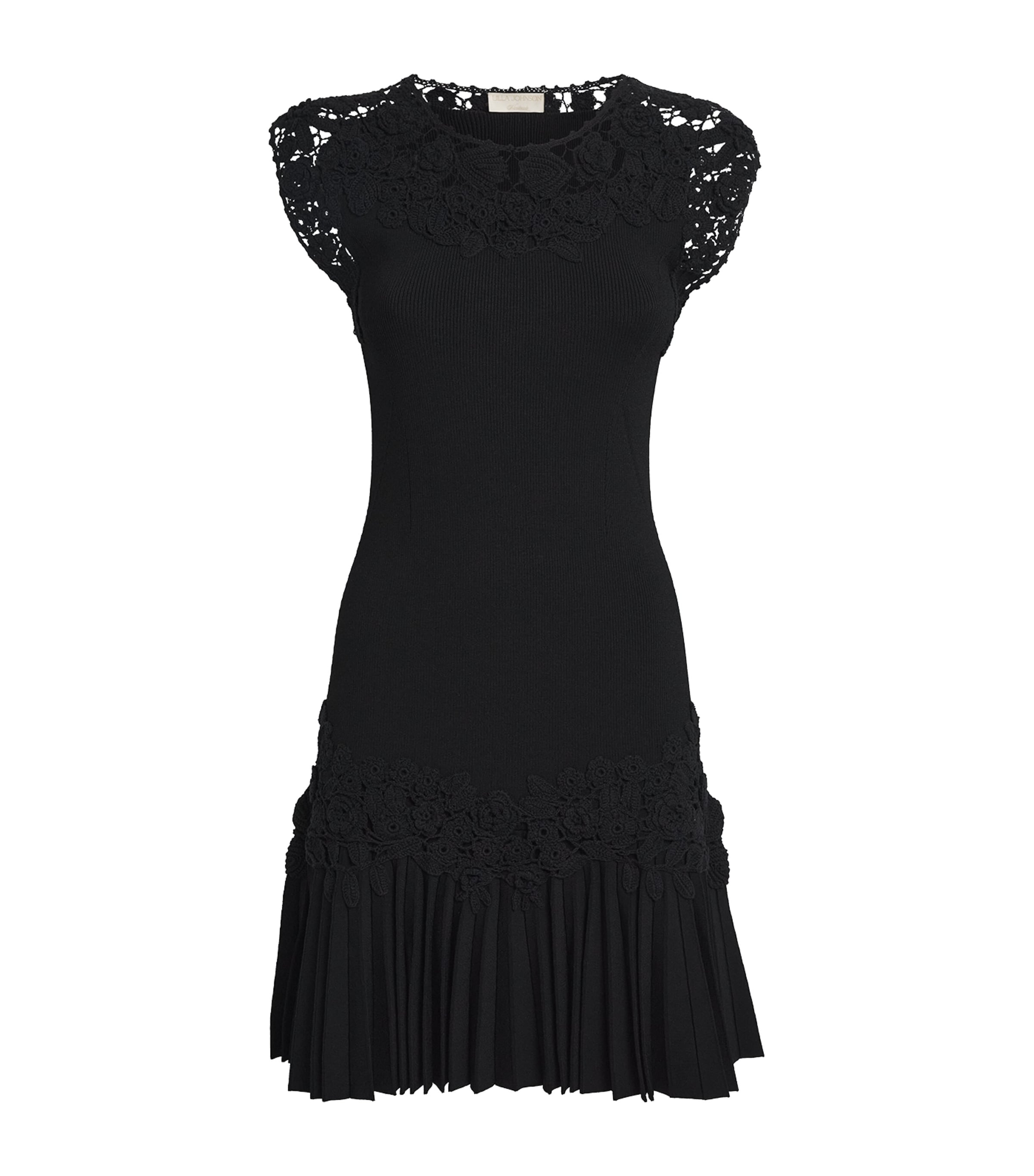 Ulla Johnson Womens Crochet-Trim Noemie Mini Dress Noir Image 1