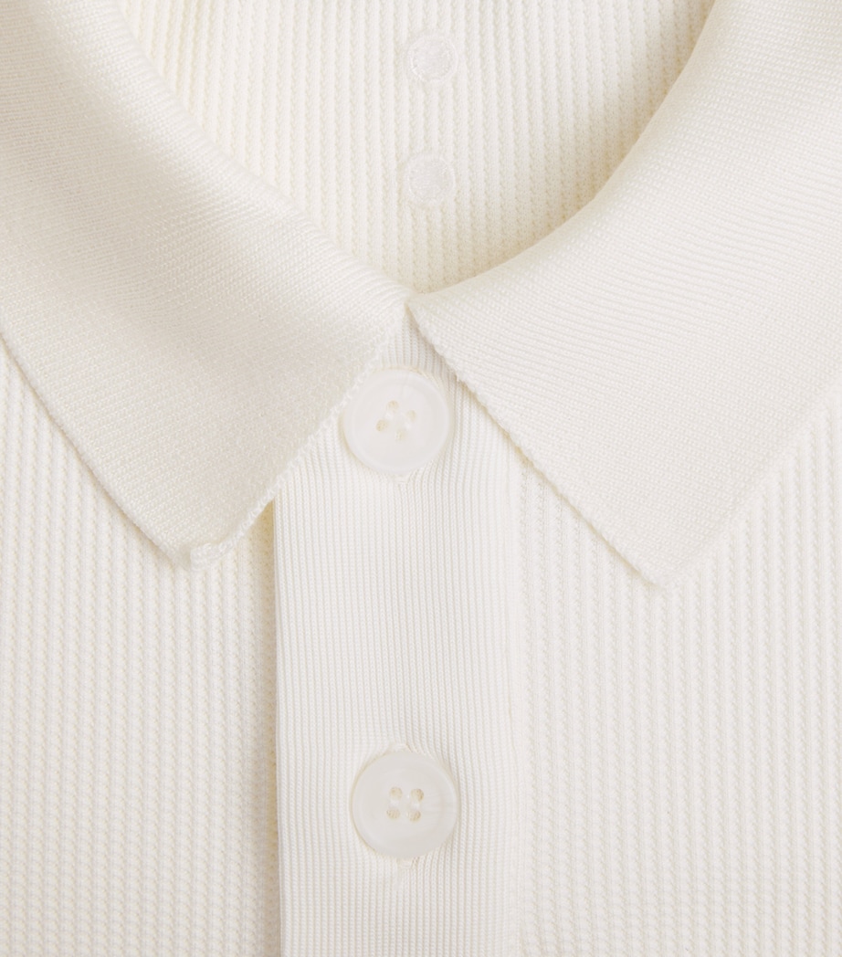 about:blank Mens Piqué Script Polo Shirt Oat Image 6