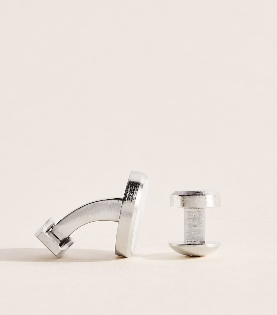 Tateossian Mother-of-Pearl Asanoha Cufflinks and Studs Set White Image 5