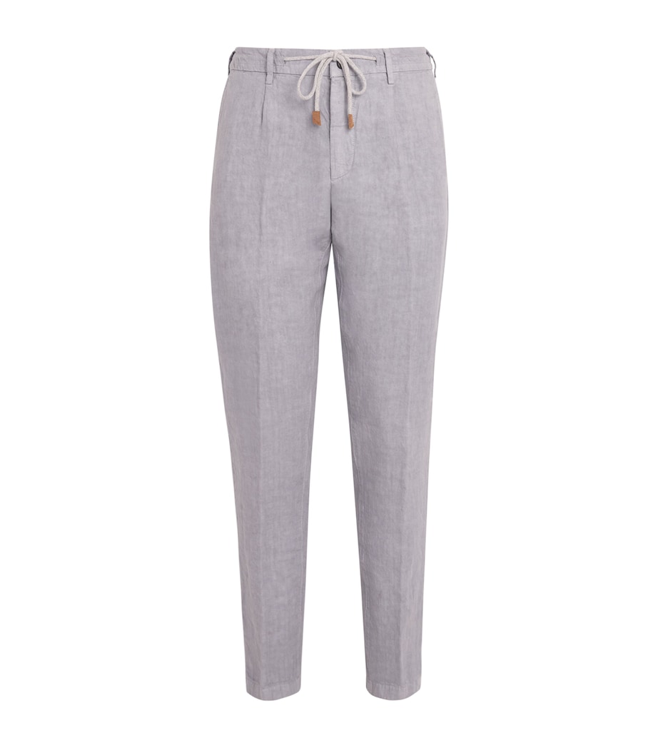 Linen Drawstring-Detail Trousers ZUCCHERO Image 1