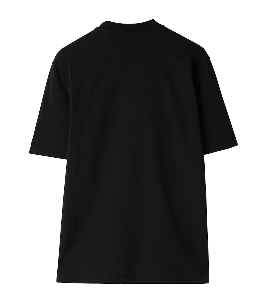Cotton Equestrian Knight Print T-Shirt BLACK Image 5