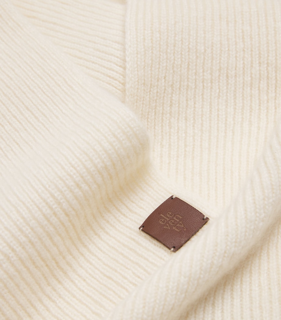 Cashmere-Silk Ribbed Scarf BIANCO Image 4