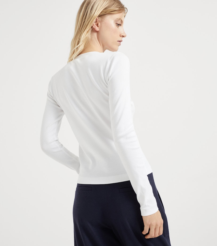 Stretch-Cotton Monili-Detail T-Shirt C159 Image 3