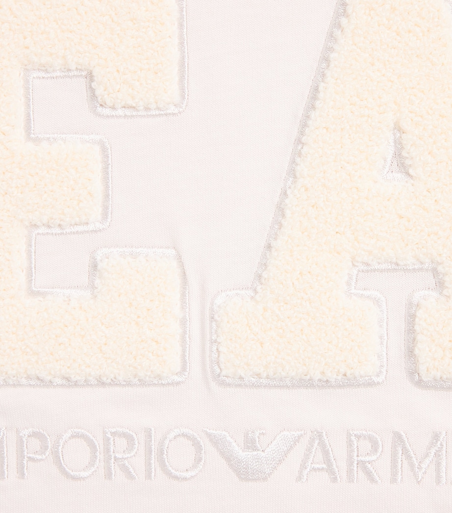 Emporio Armani Kids Cotton Flocked Logo T-Shirt (4-16 Years) White Sand Image 3