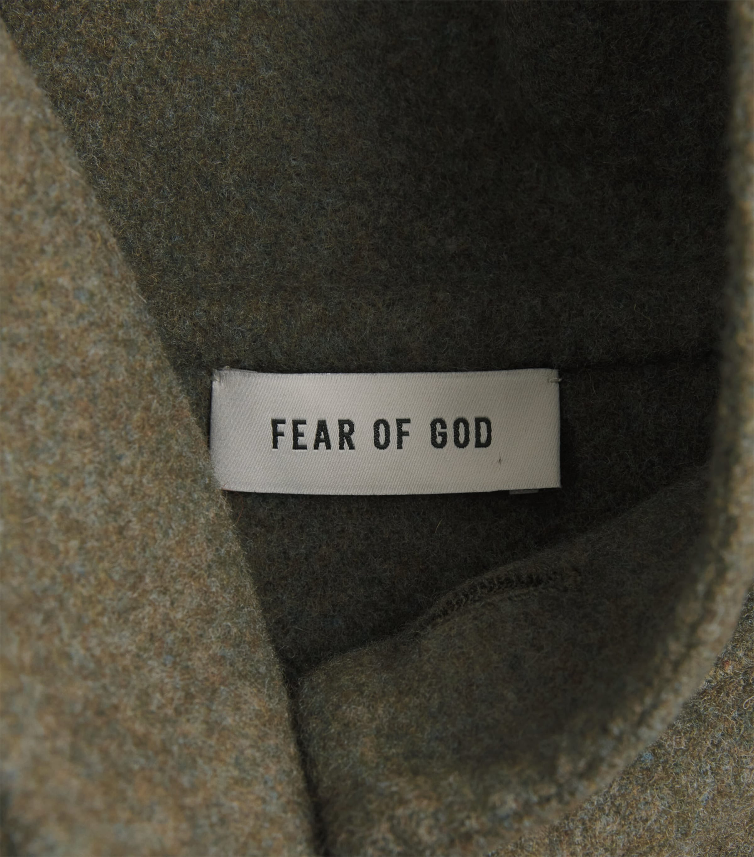 Fear Of God Mens Virgin Wool Overcoat Khaki Melange / Image 6