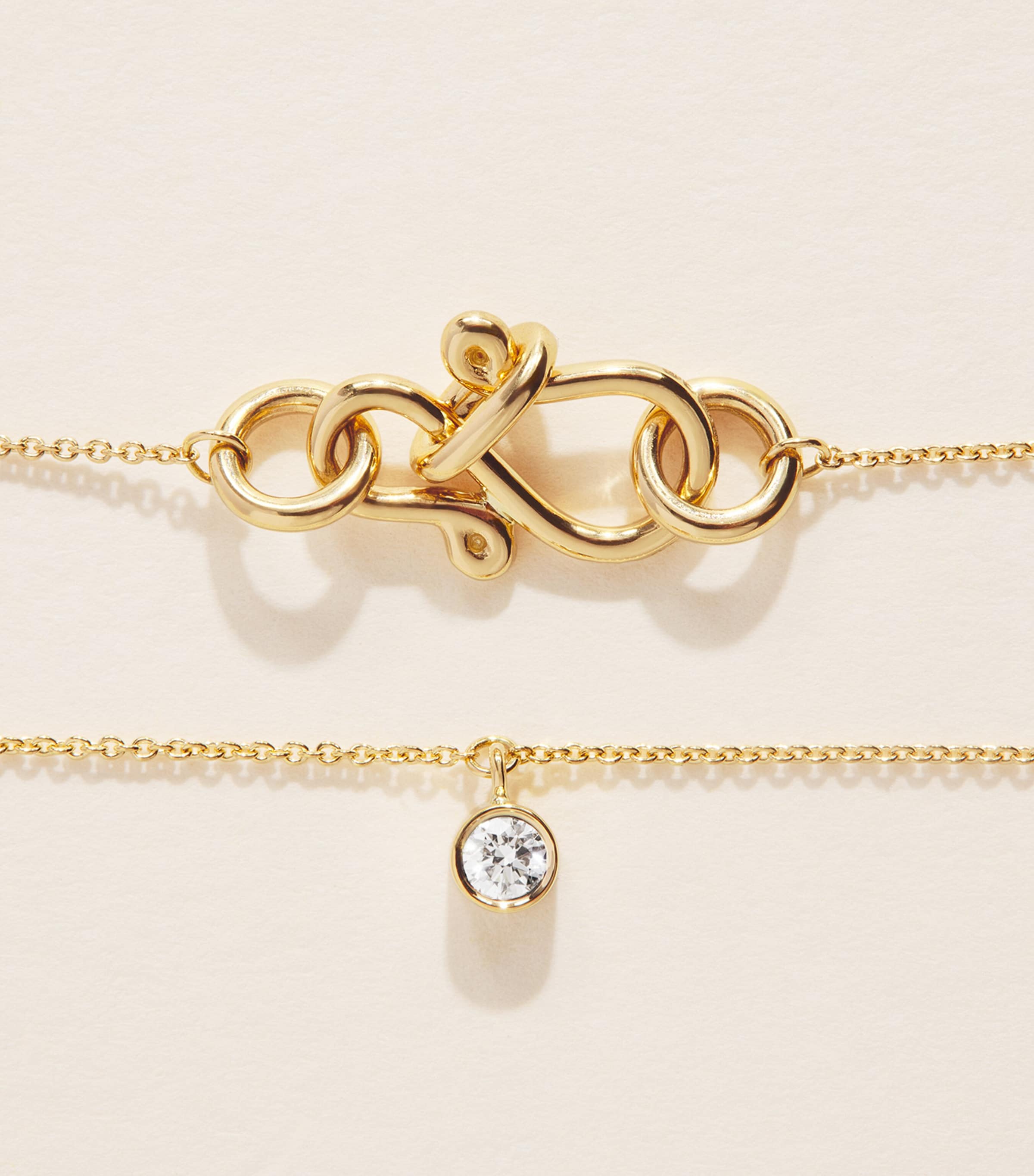 Sophie Bille Brahe Yellow Gold and Diamond Lou of the Valley Necklace Yellow Gold Image 3