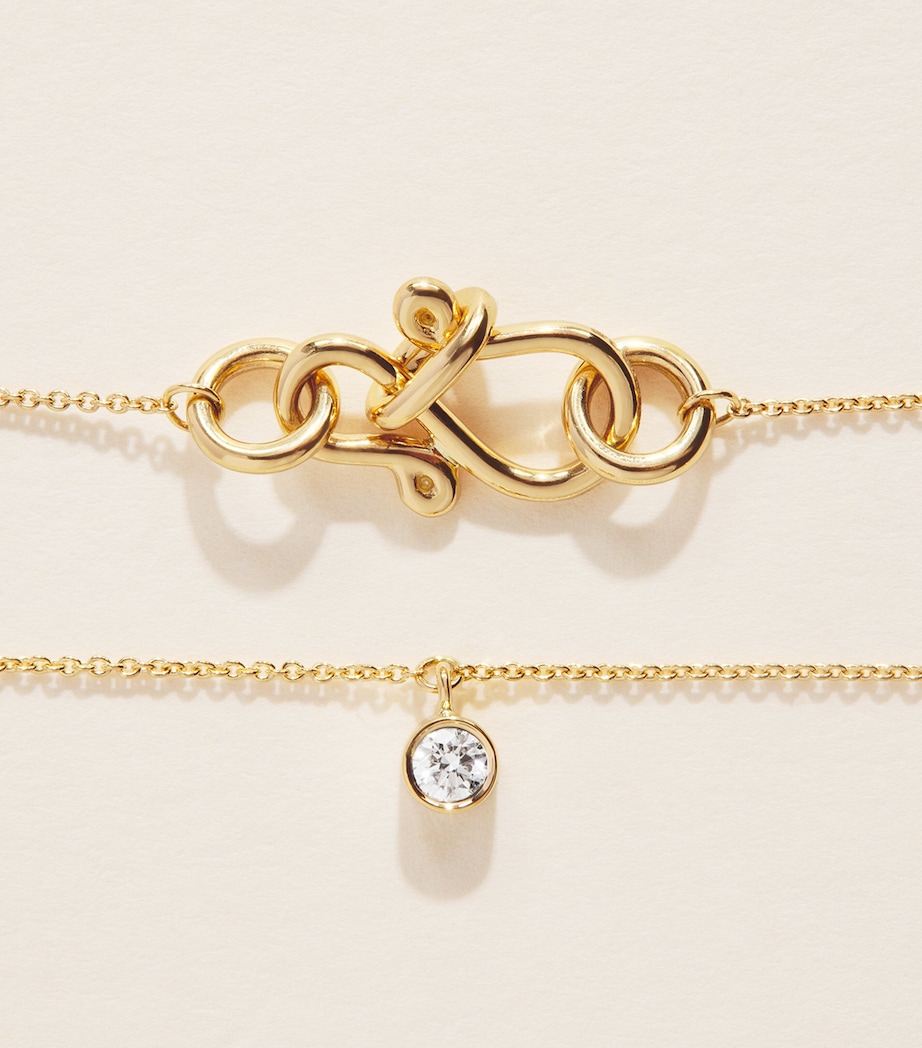 Sophie Bille Brahe Yellow Gold and Diamond Lou of the Valley Necklace Yellow Gold Image 3