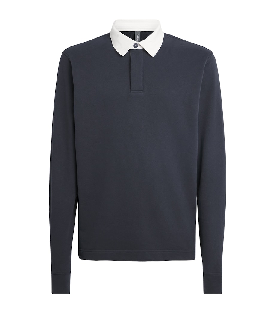 VUORI Mens French Terry Cypress Rugby Shirt Nvy Navy Image 1