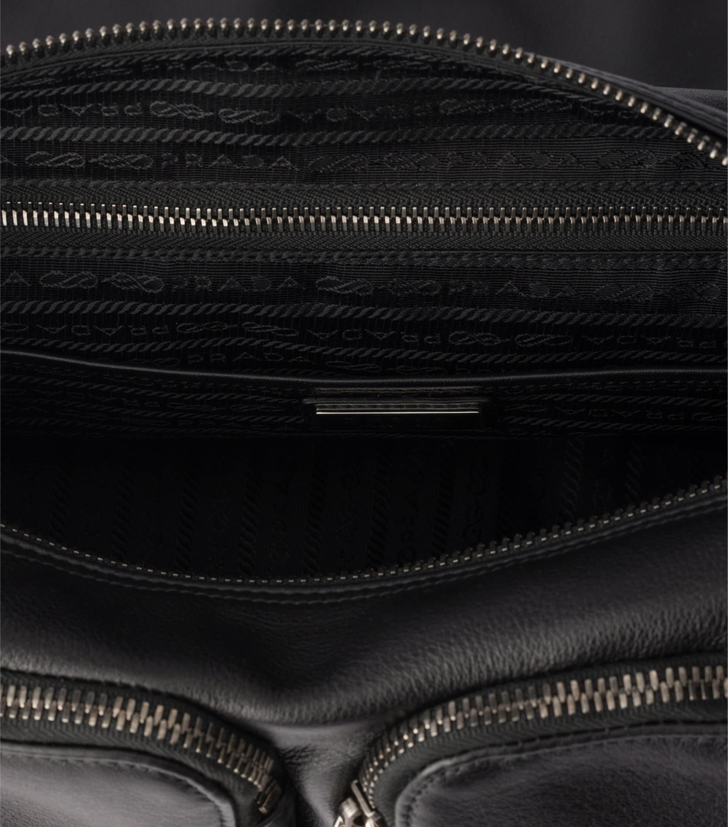 Prada Leather Shoulder Bag Black Image 5