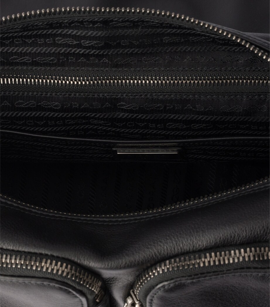 Prada Leather Shoulder Bag Black Image 5